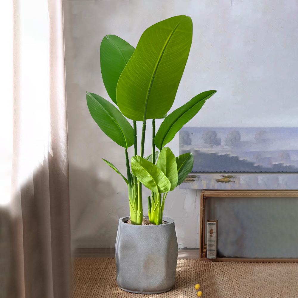 Snake Plant - ต้นกล้วยปลอมขนาด 37/77 ซม. ต้นปาล์มทรอปิคอล ต้นมัสซ่า ใบพลาสติก