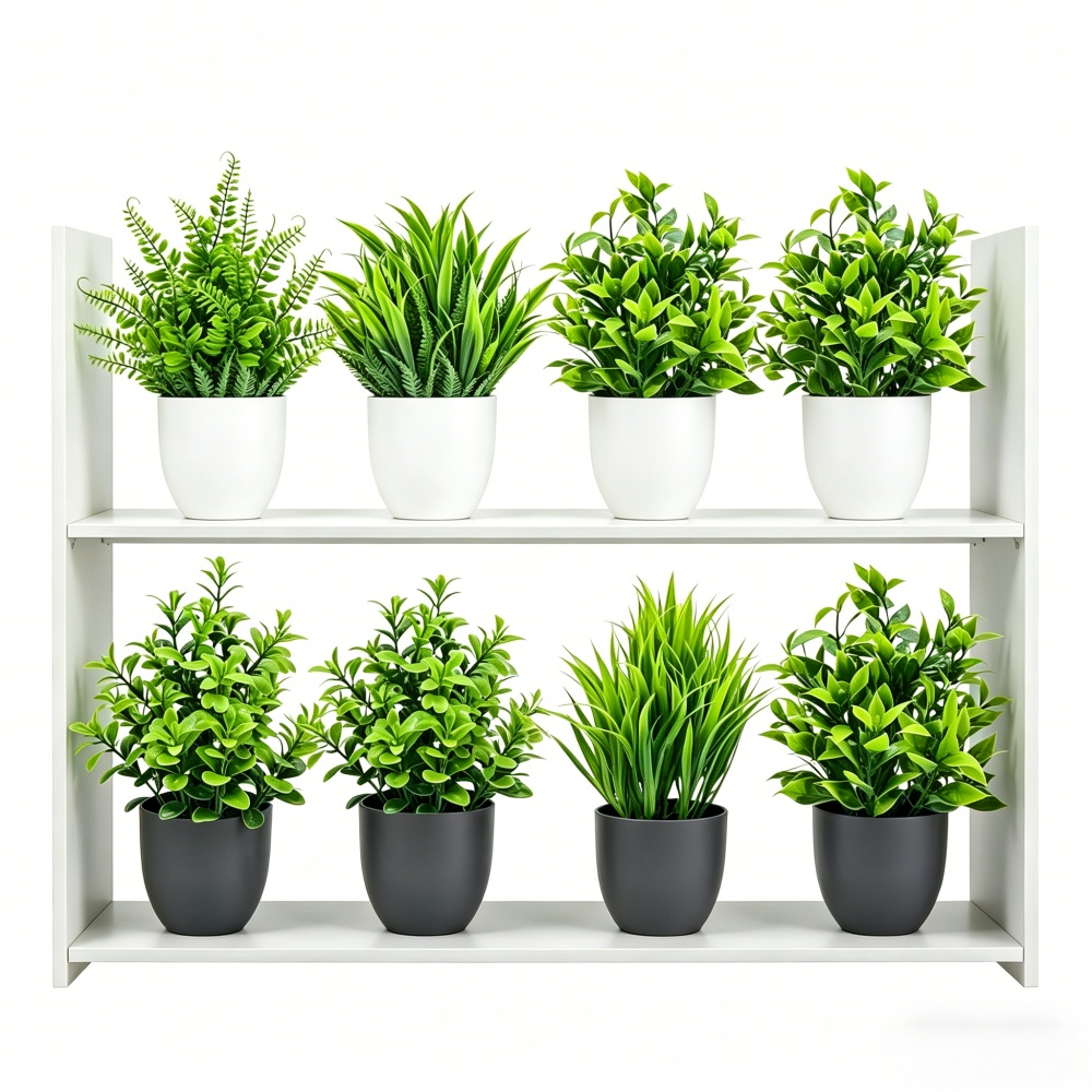 Succulent Set - ชุดต้นไม้ประดิษฐ์ขนาดเล็ก 4 ชิ้น/ชุด ตกแต่งภายในและภายนอกอาคาร ต้นบอนไซสีเขียว สำหรับตกแต่งบ้าน