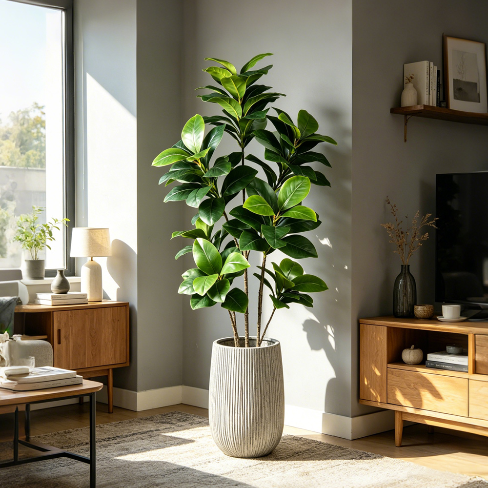Fiddle Leaf Fig - ต้นไทรประดิษฐ์ขนาดใหญ่ 74-140 ซม. ต้นมะเดื่อเขตร้อน ต้นไทรพลาสติก ต้นยางปลอม