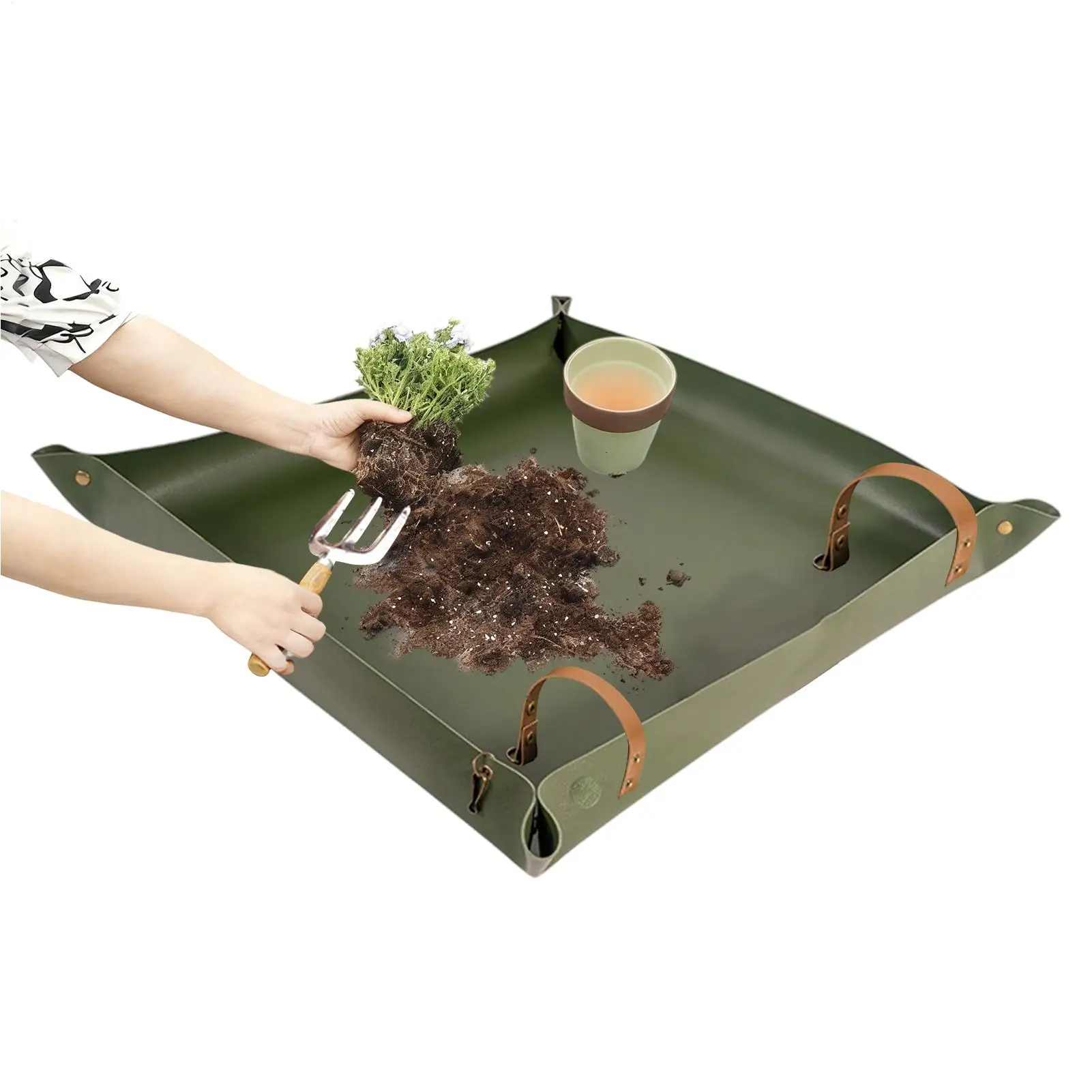 แผ่นรองปลูกต้นไม้แบบพับได้ กัน - Repotting Mat บทวิจารณ์และราคา