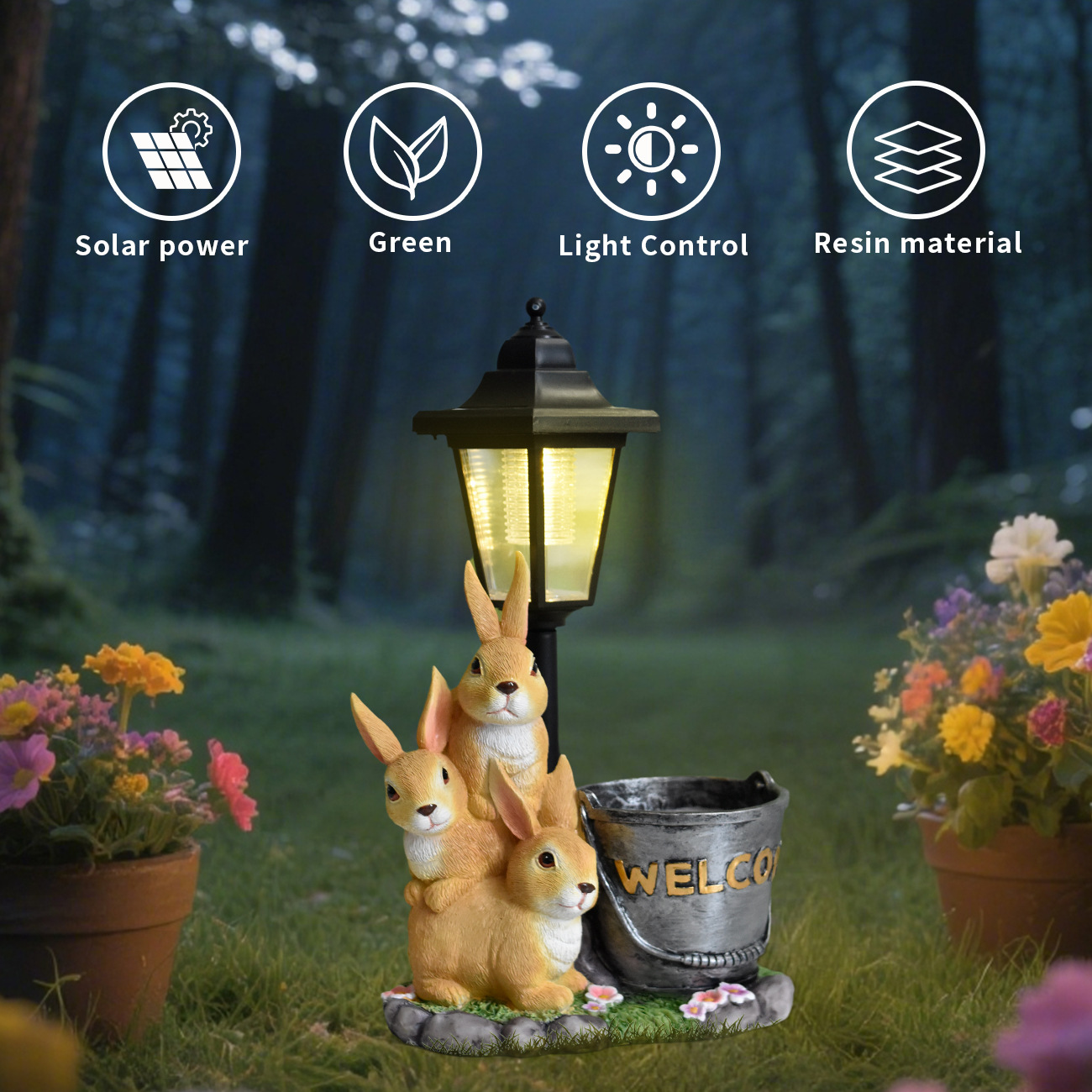 โคมไฟสวนพลังงานแสงอาทิตย์รูปกร - Succulent Set บทวิจารณ์และราคา